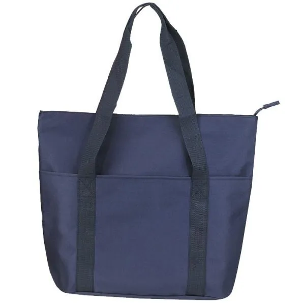 Zippered Shopping Bag with Interior Slip Pocket